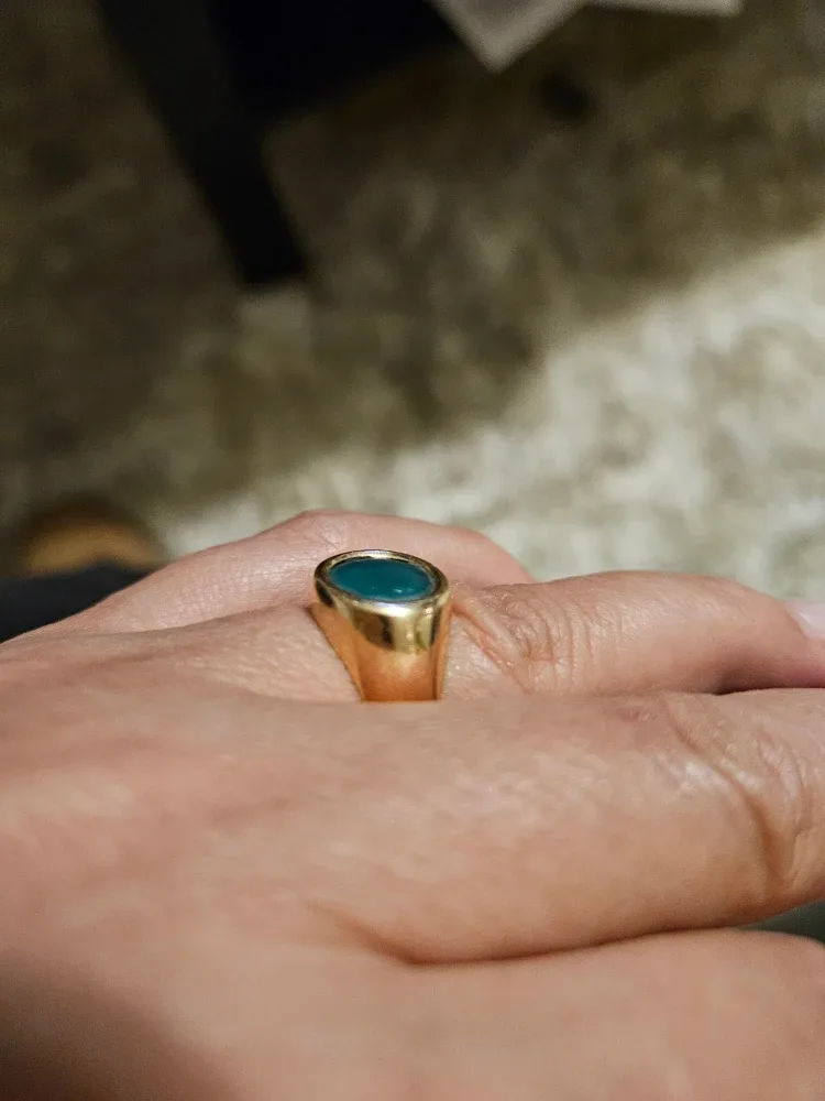 Gold Ring with Green Stone