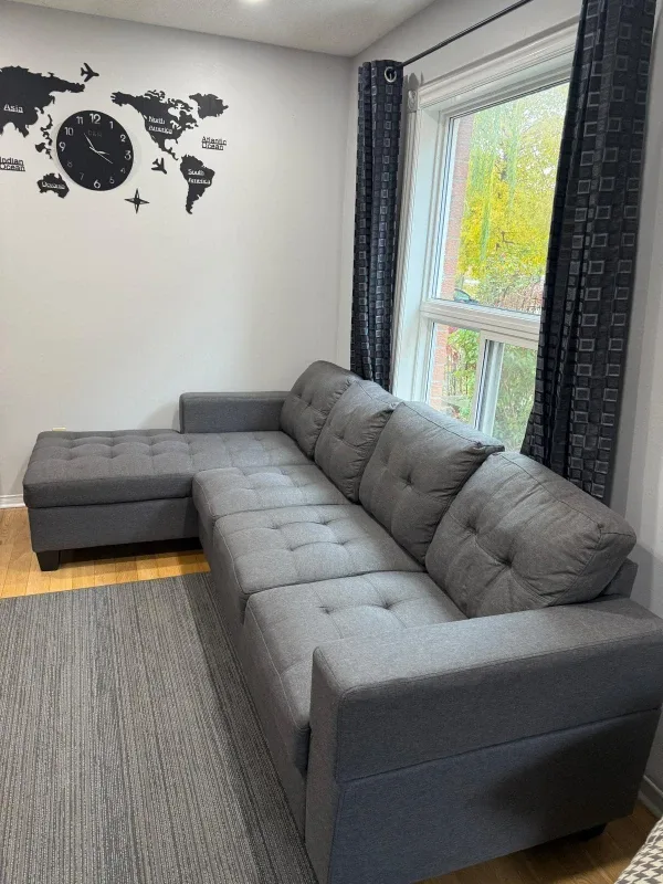 Grey Sectional Sofa with Chaise