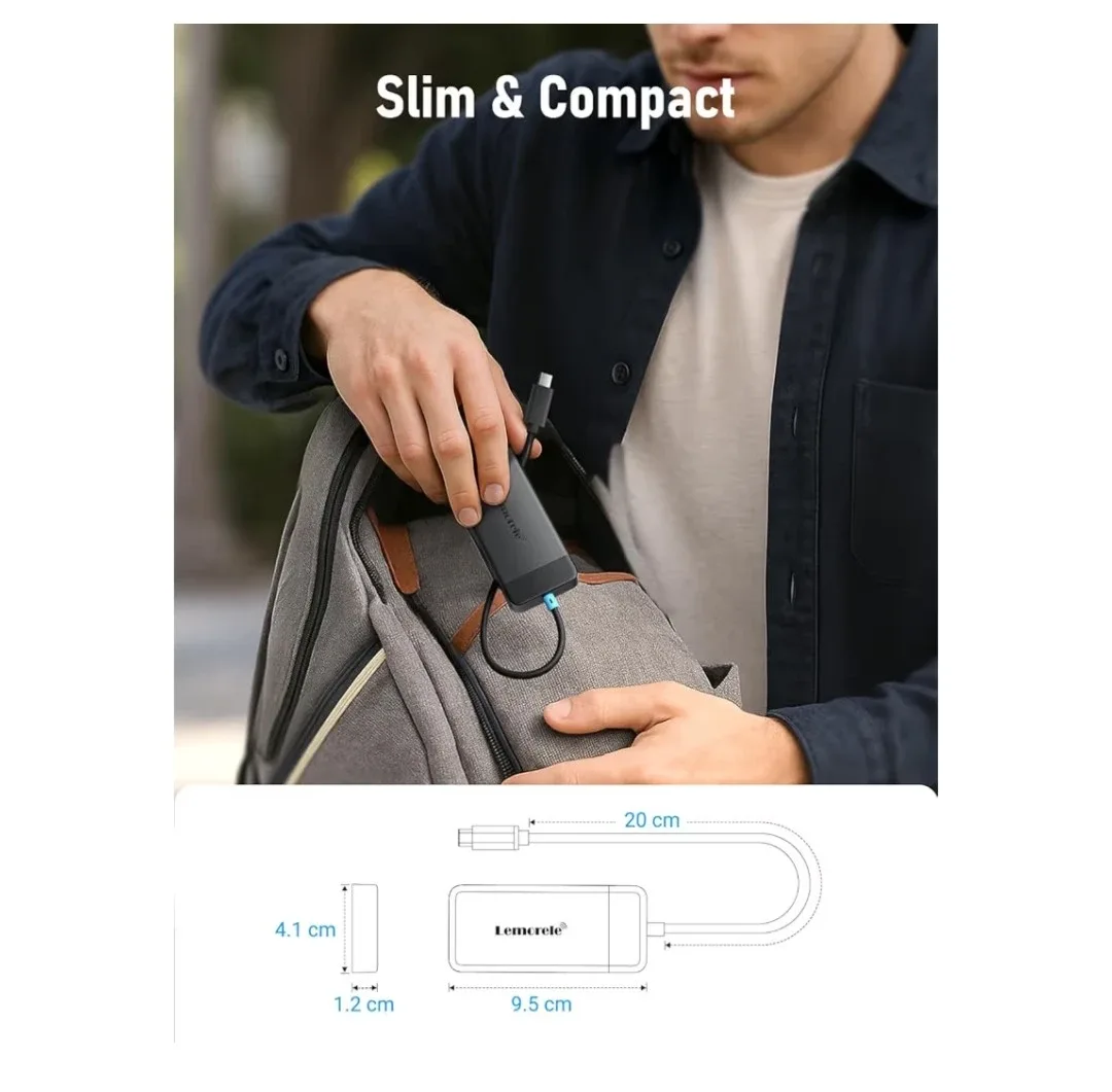 Lemorele 6 in 1 USB C Hub image indicator(8)