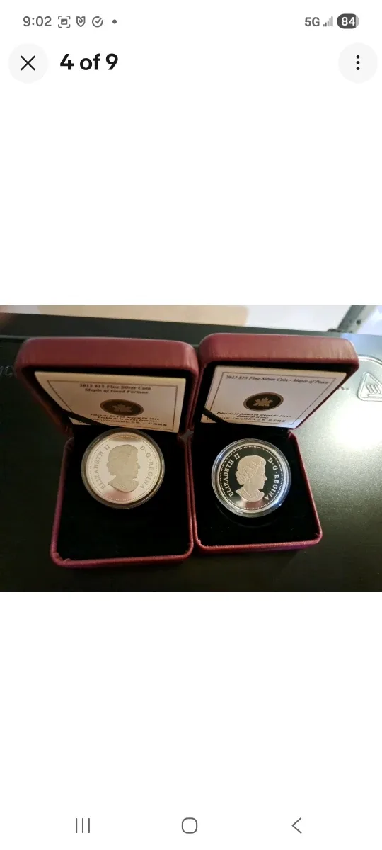 2012 & 13 RCM $15 Fine Silver Coins/ Good Fortune and Peace image indicator(4)