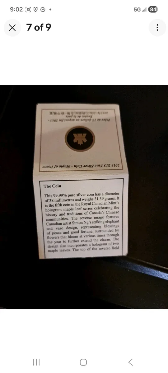 2012 & 13 RCM $15 Fine Silver Coins/ Good Fortune and Peace image indicator(7)