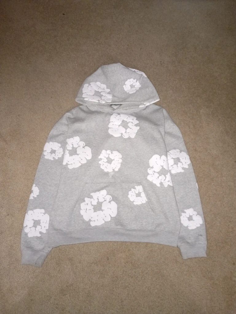 Denim Tears Grey Cotton Wreath Hoodie - Size M