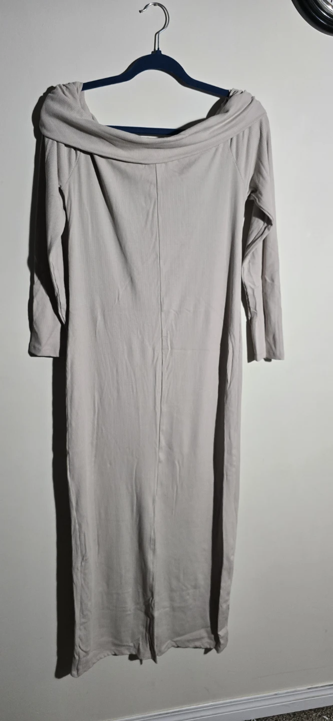 Refuge Beige Ribbed Dress - Size L - photo 2