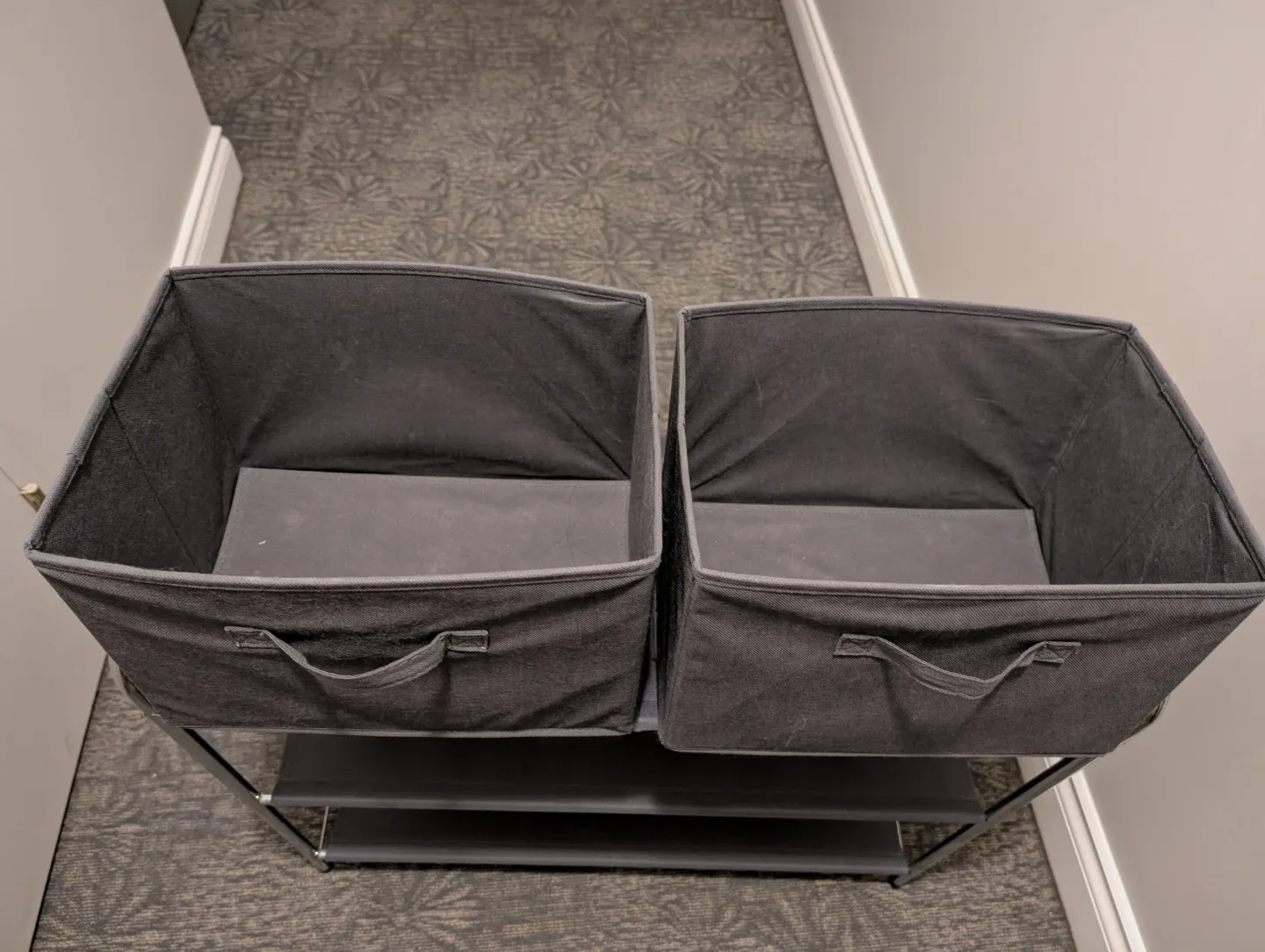 Grey Storage Shelf with 2 Fabric Bins image indicator(5)