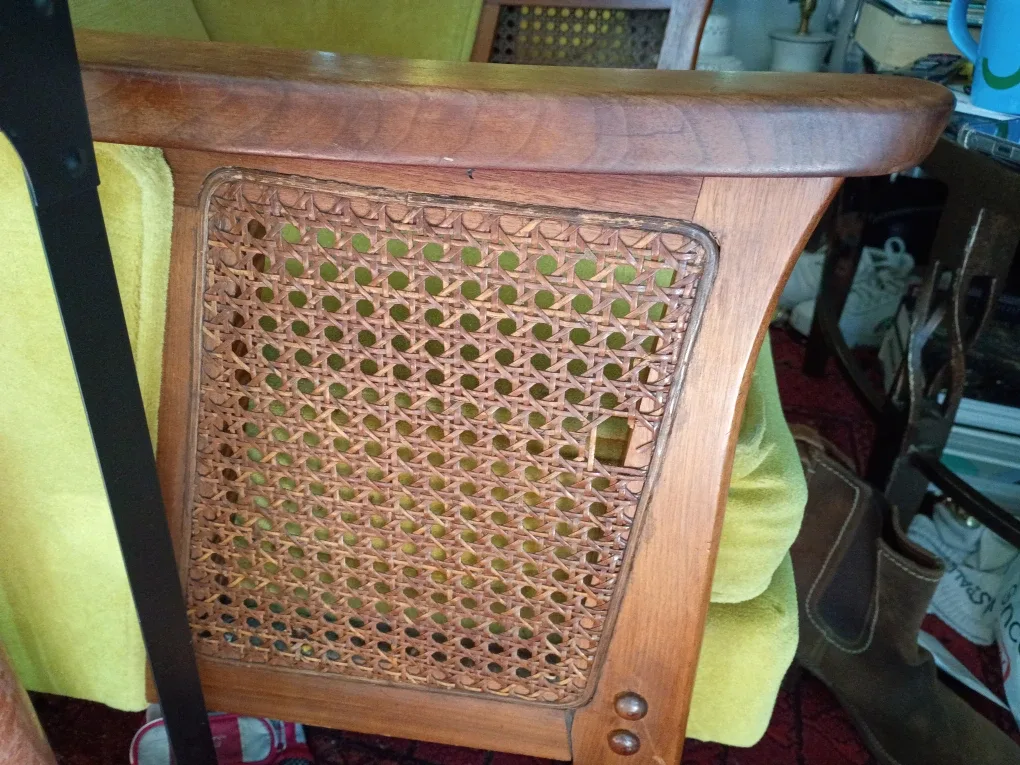 Pair o beautiful yellow velvet mid century arm chairs image indicator(4)