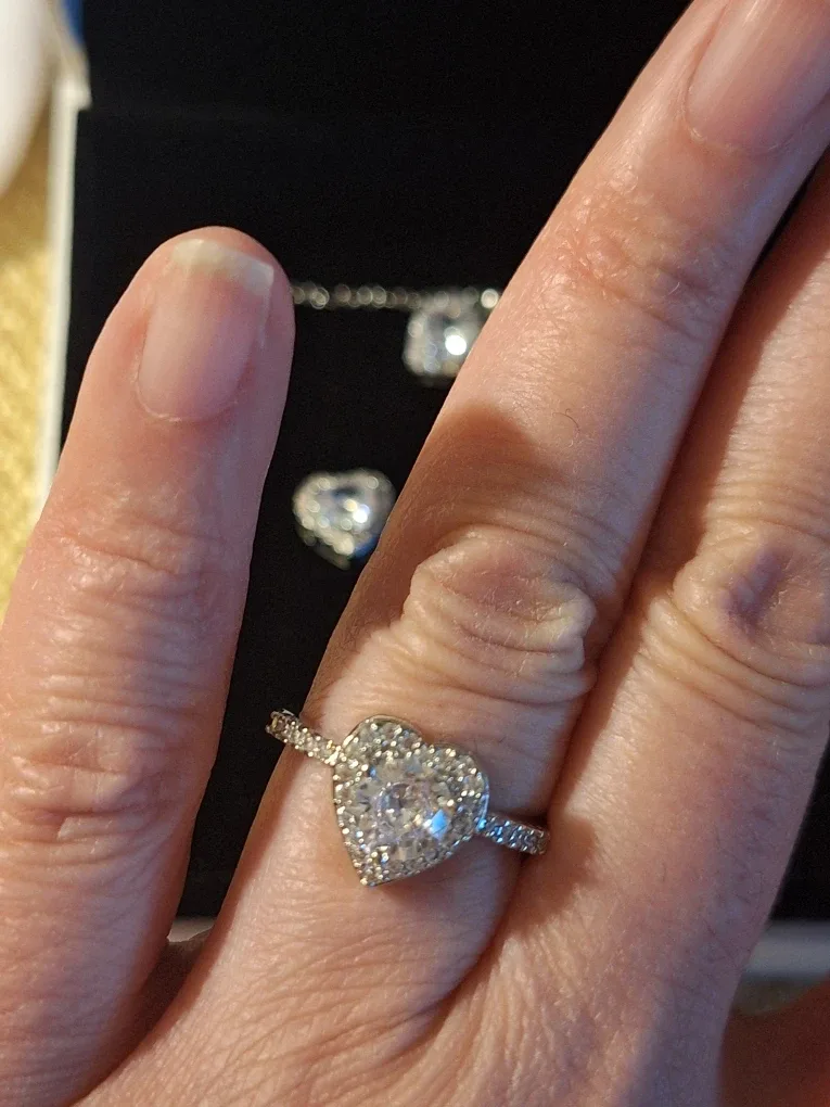 NEW - Pandora Heart Necklace, Ring & Earrings Set image indicator(3)