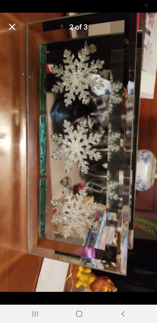 Holiday Stuff Snowflake Mirror Tealight Holder