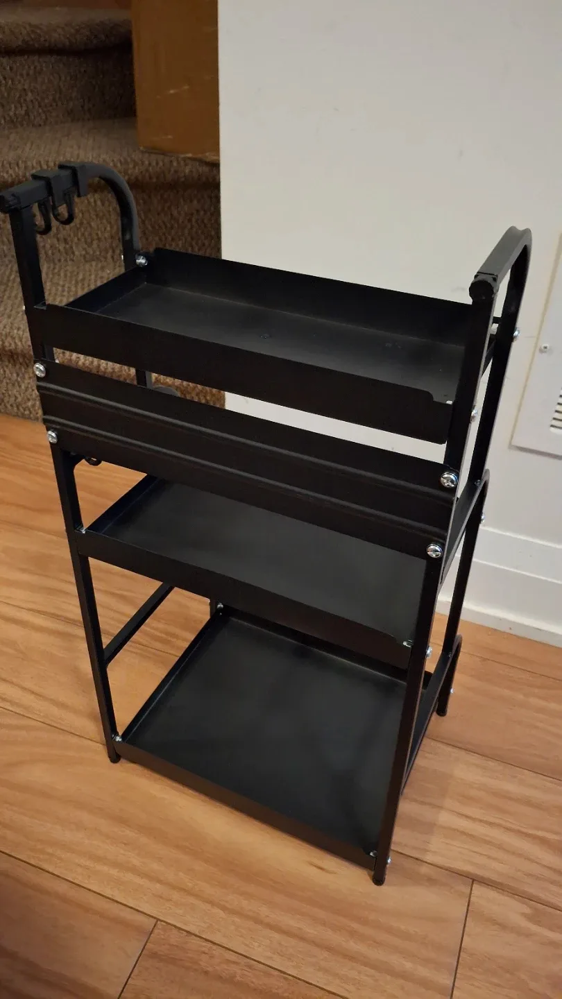 Black 3-Tier metal organizer spice kitchen shelf rack image indicator(3)