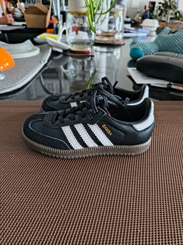Adidas Samba Kids Black Sneakers - Size 7K