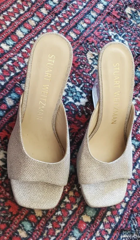 Stuart Weitzman Silver Wedge Sandals