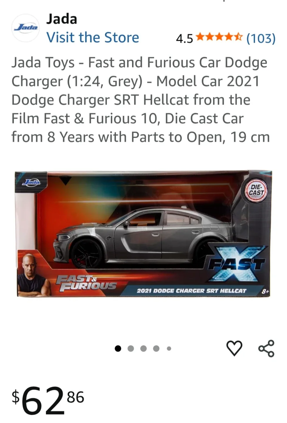 Fast & Furious Dodge Charger 1:24 Scale image indicator(2)
