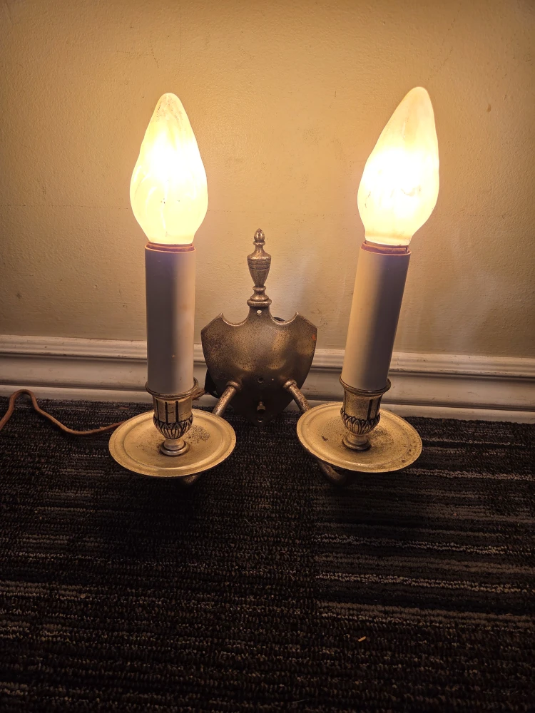 Vintage Brass Candle Wall Sconce