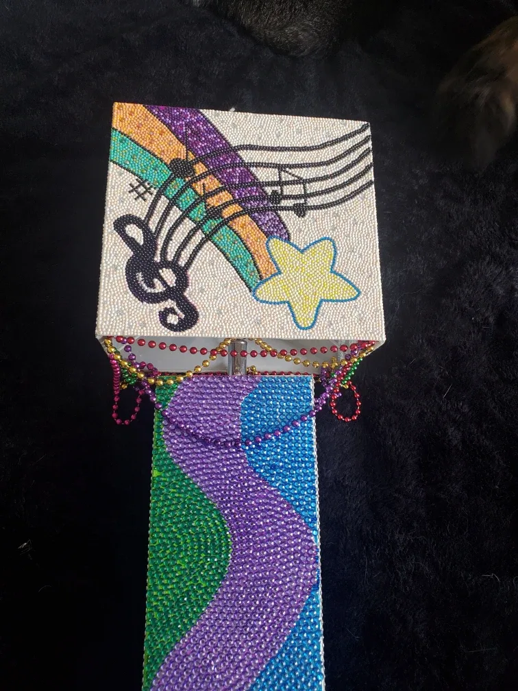 Handmade Beaded Music-Themed Lamp