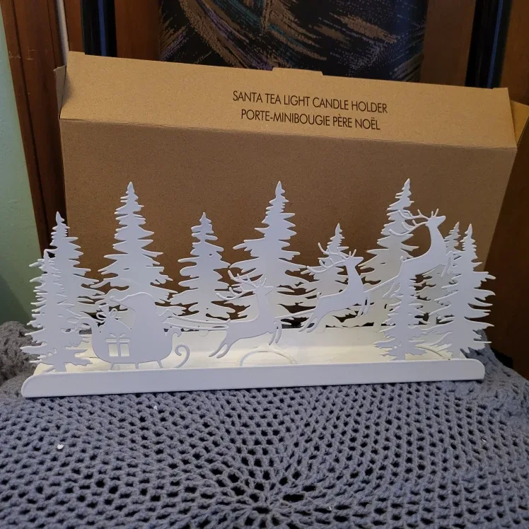 Santa Tea Light Candle Holder - New in Box!