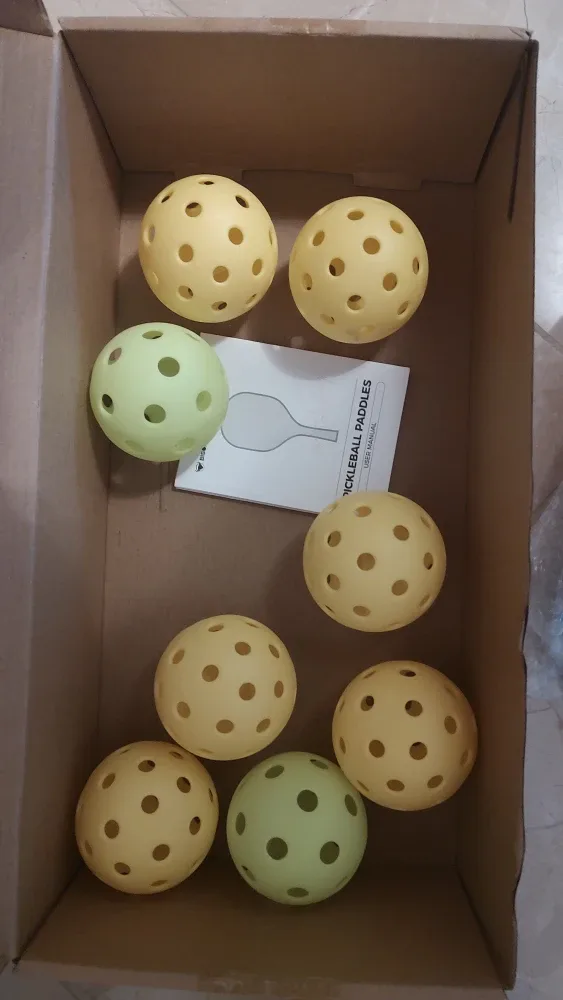 Pickleball Balls - Yellow & Green, Set of 7