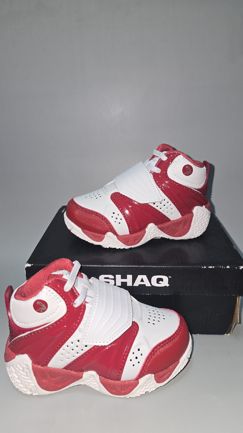 SHAQ Devastator Size 7 Kids Sneakers - White/Red