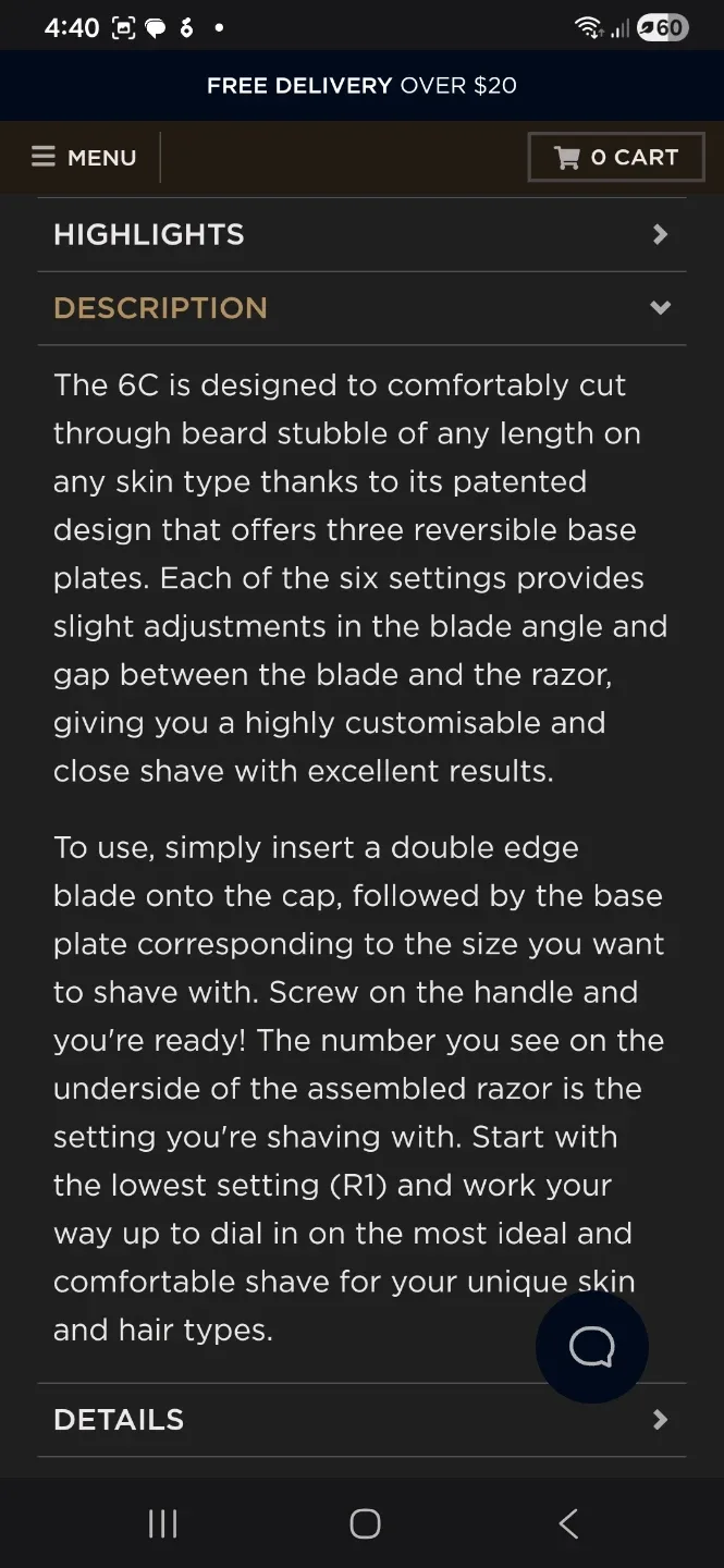 NEW Rockwell Razors 6C Safety Razor - Chrome Finish image indicator(6)