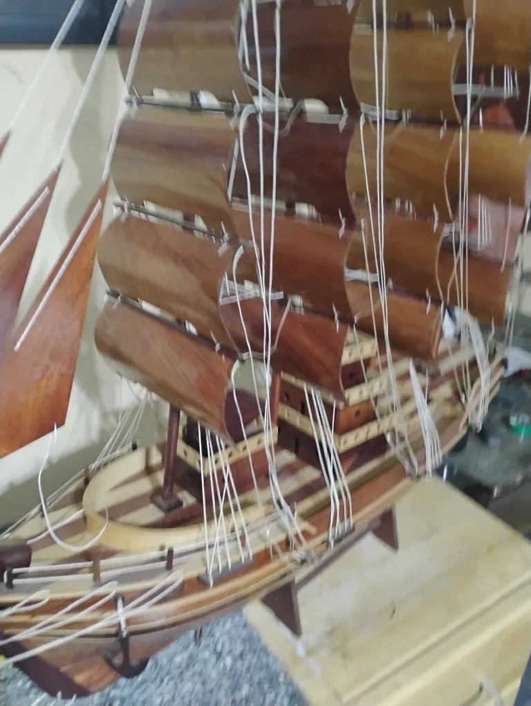 Large hand crafted Wooden Ship Model Decoration