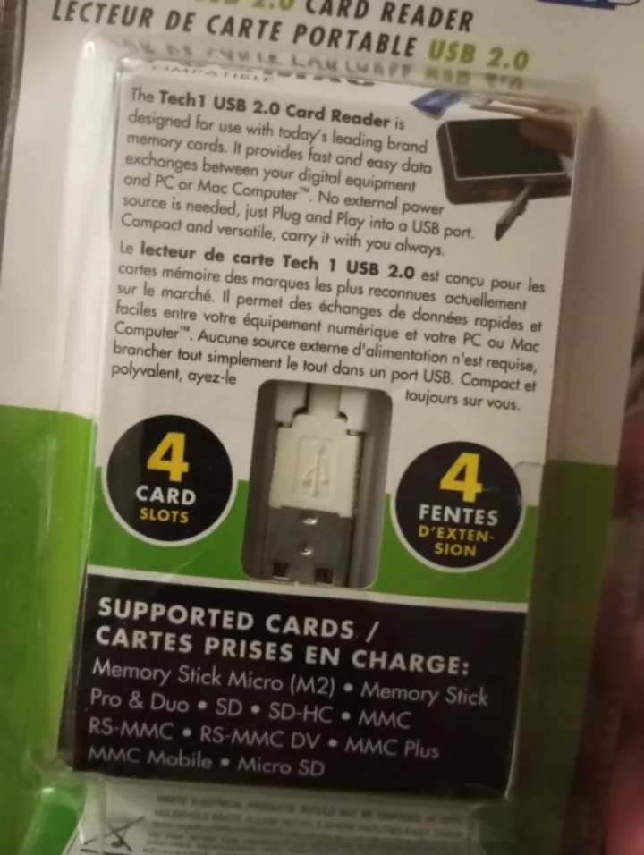 Tech-1 Portable USB 2.0 Card Reader - New image indicator(4)