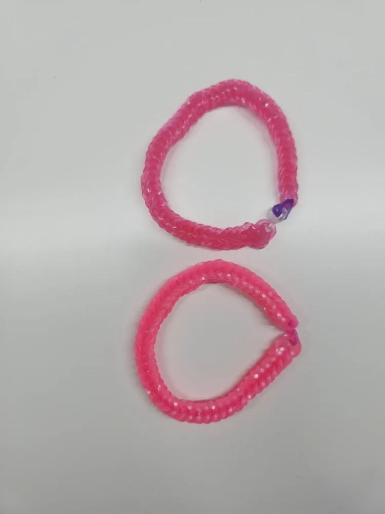 Handmade Pink Loom Bracelets - Set of 2