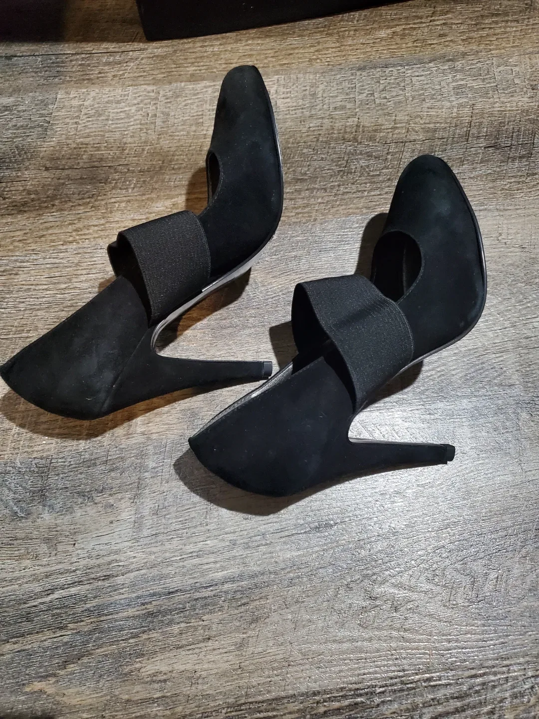 4" Black Heels with Ankle Strap Size 7.5