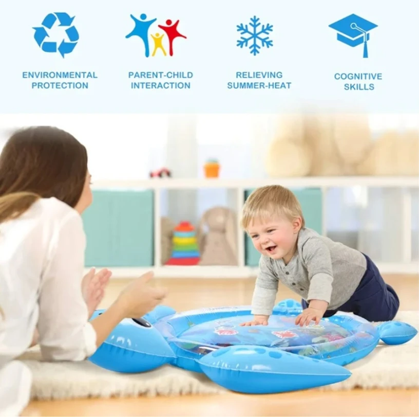 Tummy Time Water Mat, Baby Water Mat Infant Inflatable Play .. - photo 2
