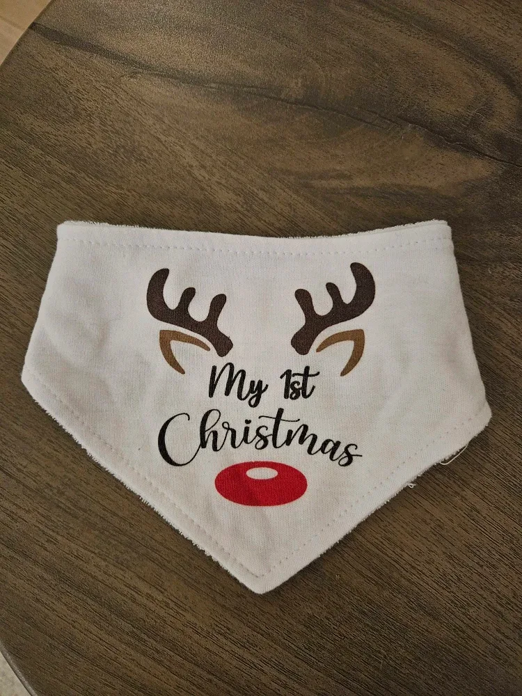My 1st Christmas Baby Bib - New