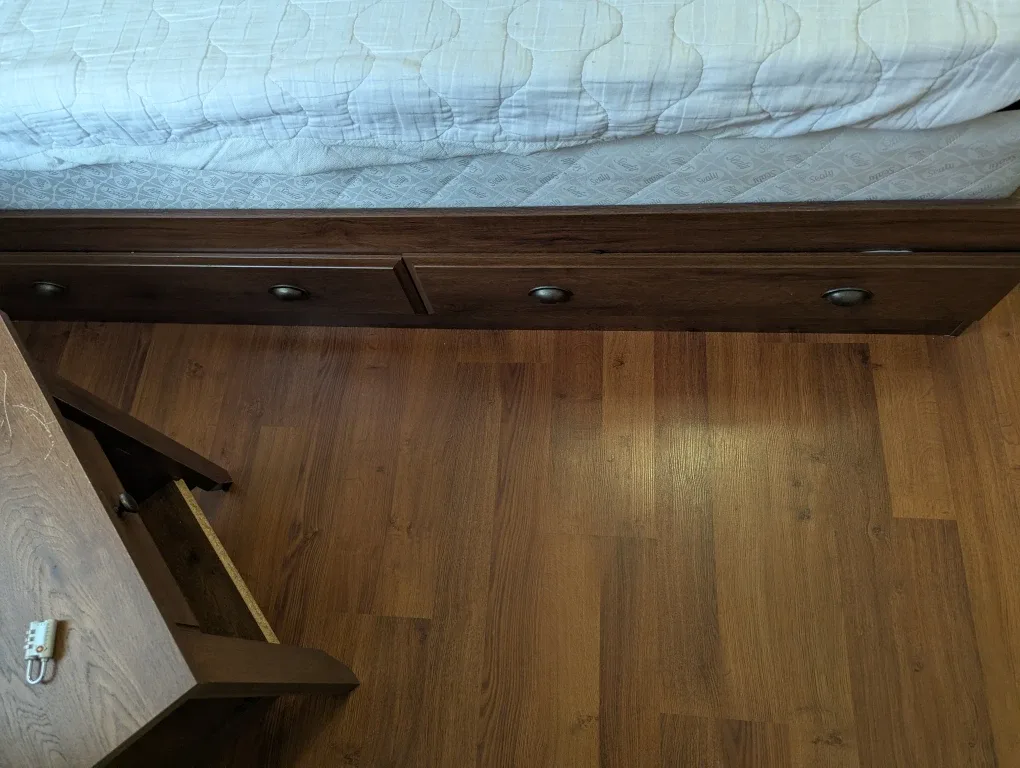 Twin Size Bed Frame with Mattress & Nightstand image indicator(4)