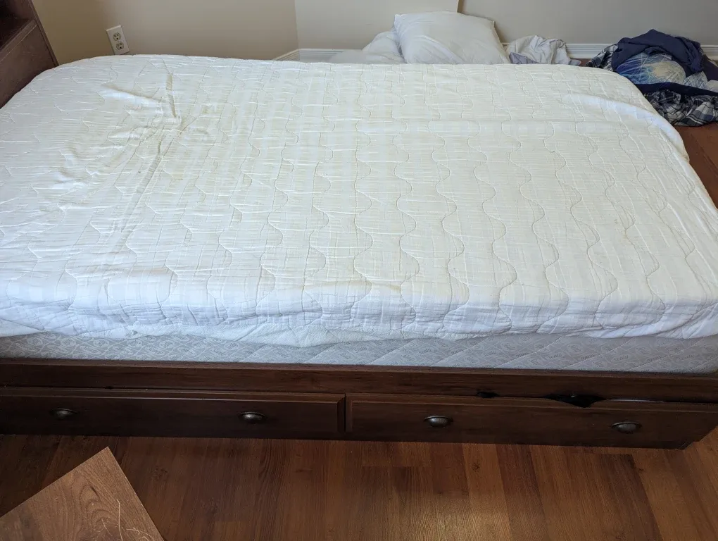 Twin Size Bed Frame with Mattress & Nightstand image indicator(5)