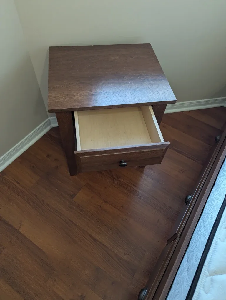 Twin Size Bed Frame with Mattress & Nightstand image indicator(6)