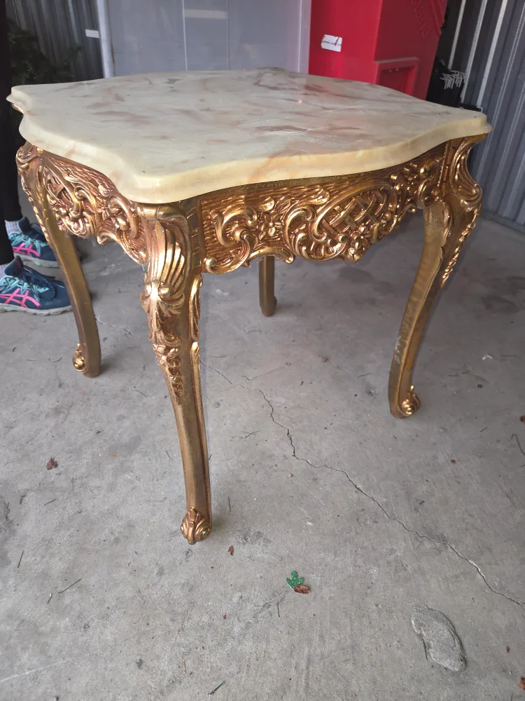 Ornate Gold Accent Table thumbnail