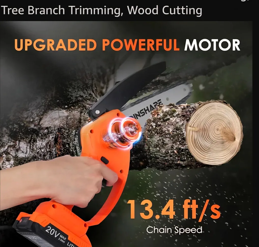 DINSHARE Mini Chainsaw - Cordless Electric Pruning Saw image indicator(3)