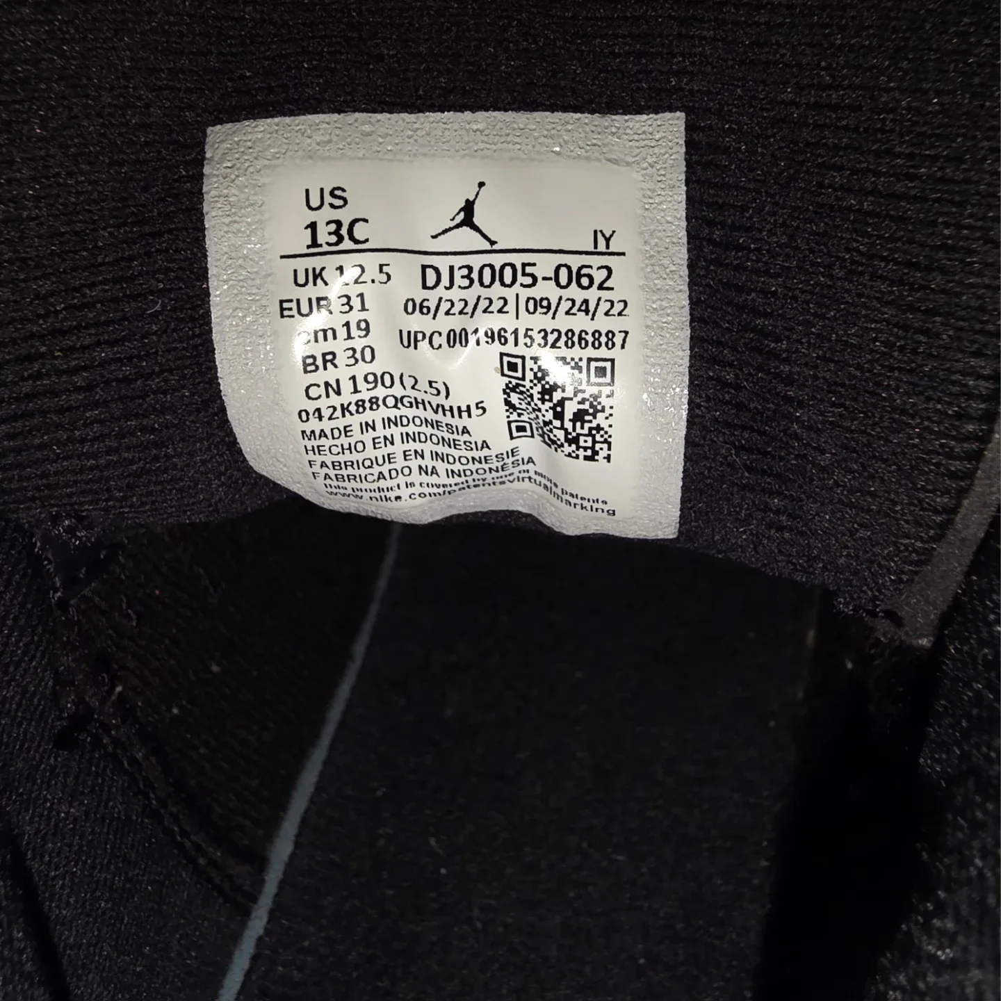 Jordan 13 Retro (PS) Black/True Red Size 13C