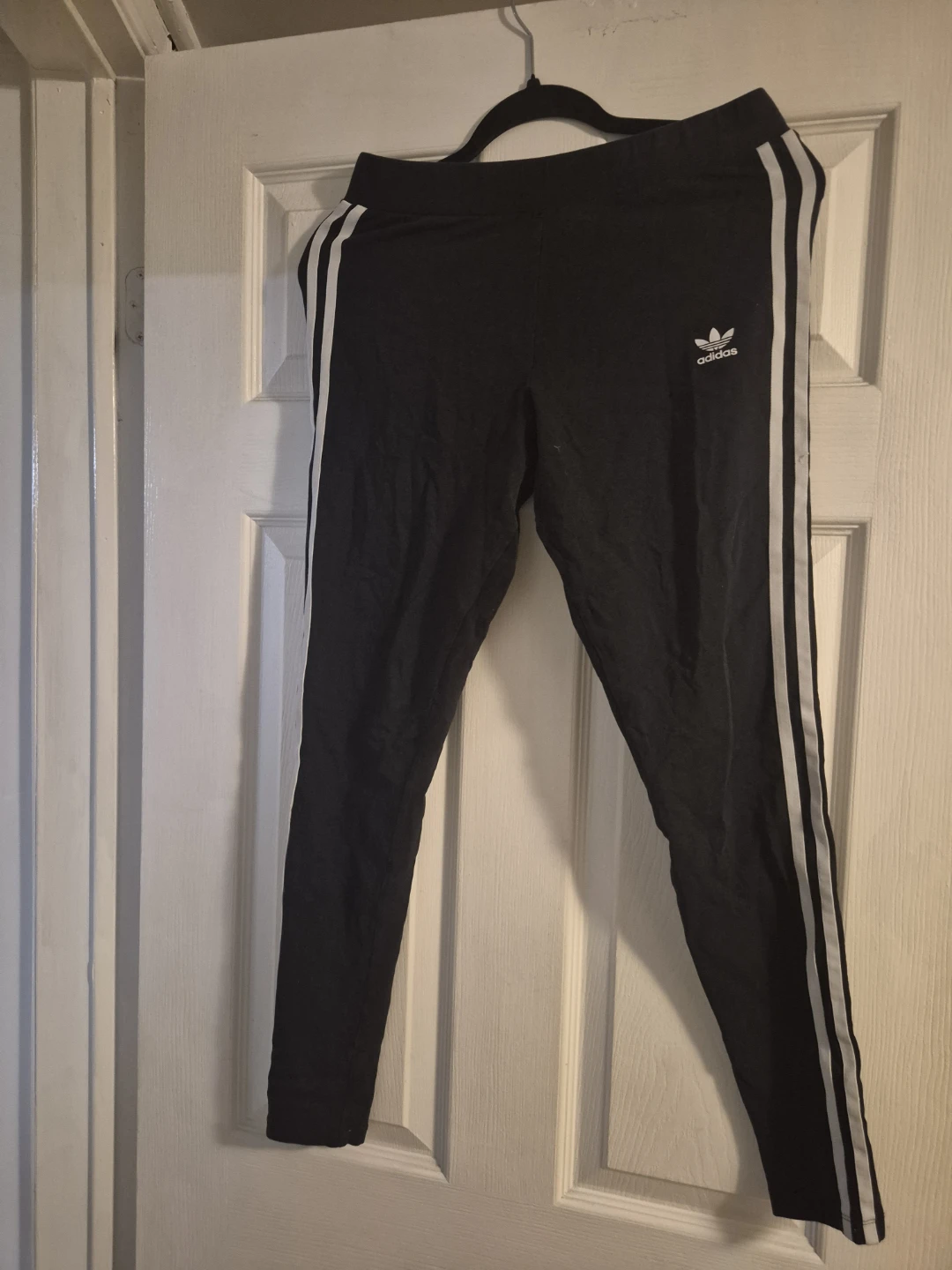 Adidas Black 3-Stripe Leggings - Size M