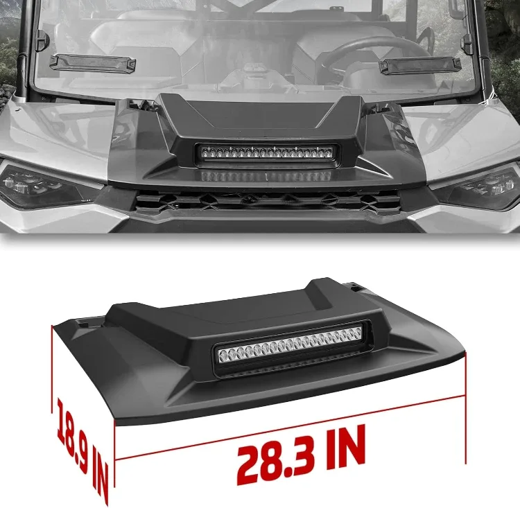 Hood Scoop with LED Spot Light for Polaris Ranger BNIB image indicator(9)