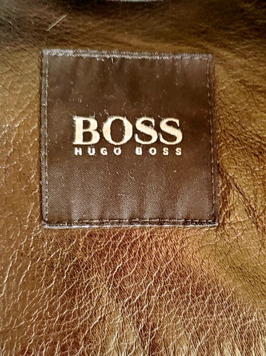 Hugo Boss Brown 3/4 Length Calfskin Jacket - photo 2
