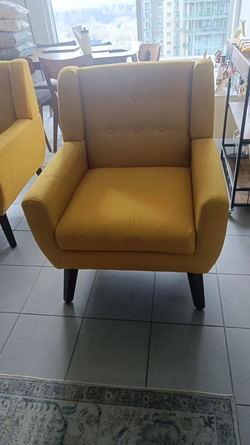 Yellow Tufted Sofa 3 piece living room set image indicator(10)