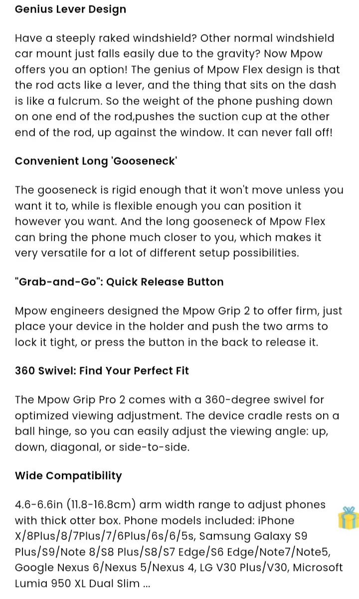 NEW!  Mpow 033CB Car Phone Holder image indicator(9)