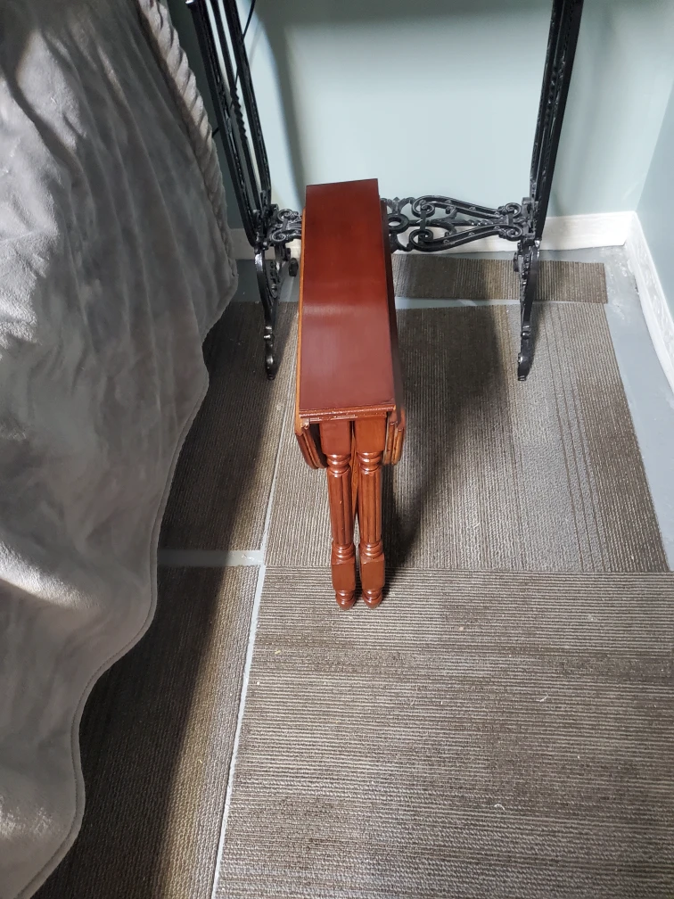 Small Brown Drop Leaf Table - photo 3