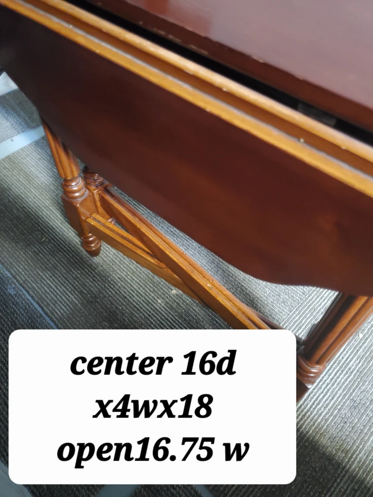 Small Brown Drop Leaf Table - photo 4