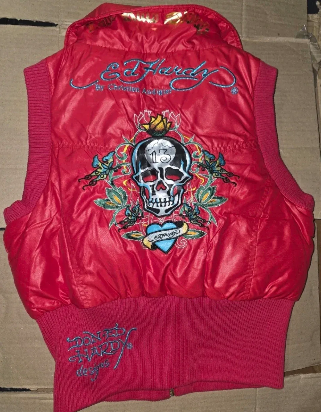 Ed Hardy Red Puffer Vest - XL image indicator(2)