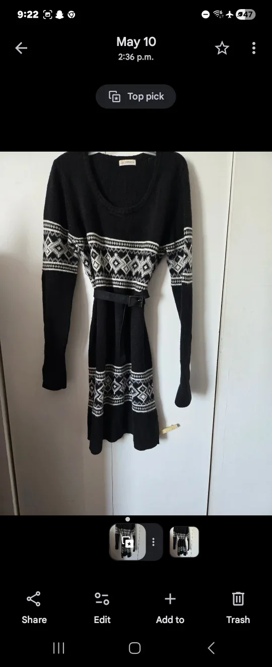 Nevada Black & White Sweater Tunic Dress