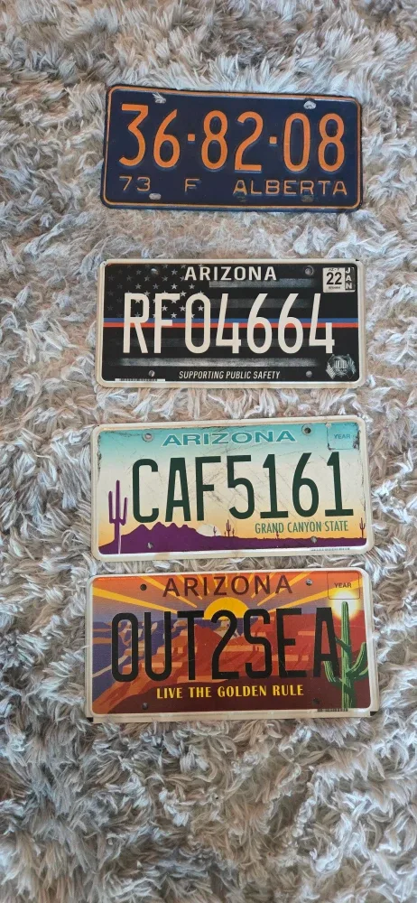 Vintage Alberta & Arizona License Plates