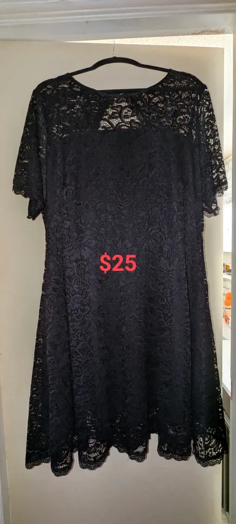 Black Lace Dress - $25