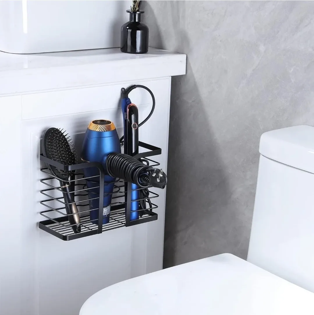 Hair Dryer Holder - Black Metal Organizer image indicator(3)