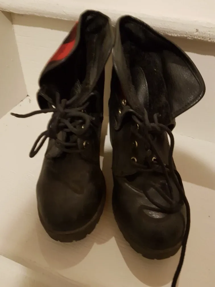 Call It Spring Black Heeled Boots - Size 6.5