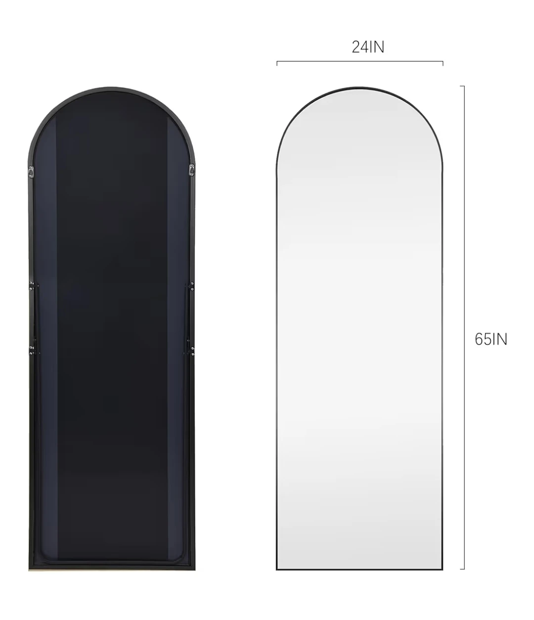 Black Arched Full Length Mirror (24" x 65") - photo 3
