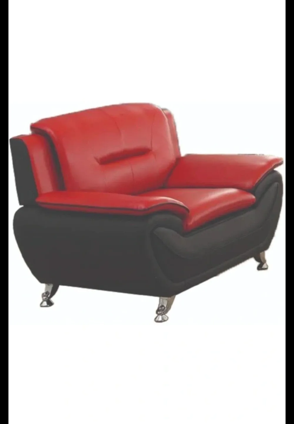 Red & Black Leather Sofa Set image indicator(6)