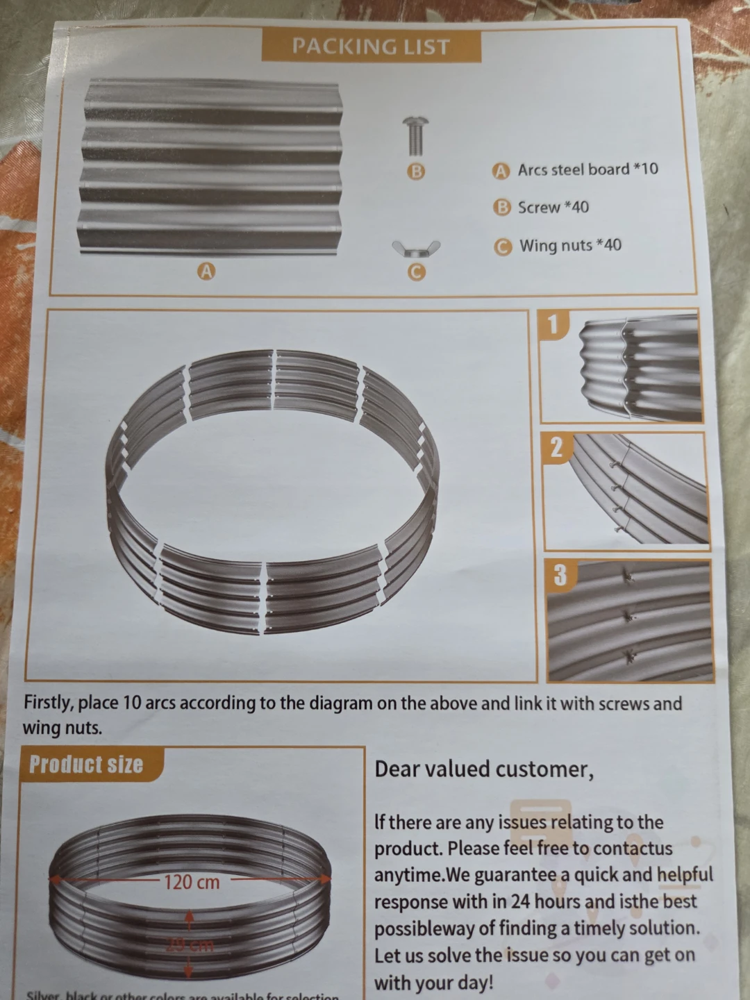 Galvanized Raised Garden Bed / Fire Pit Ring 20 Cm height - photo 2