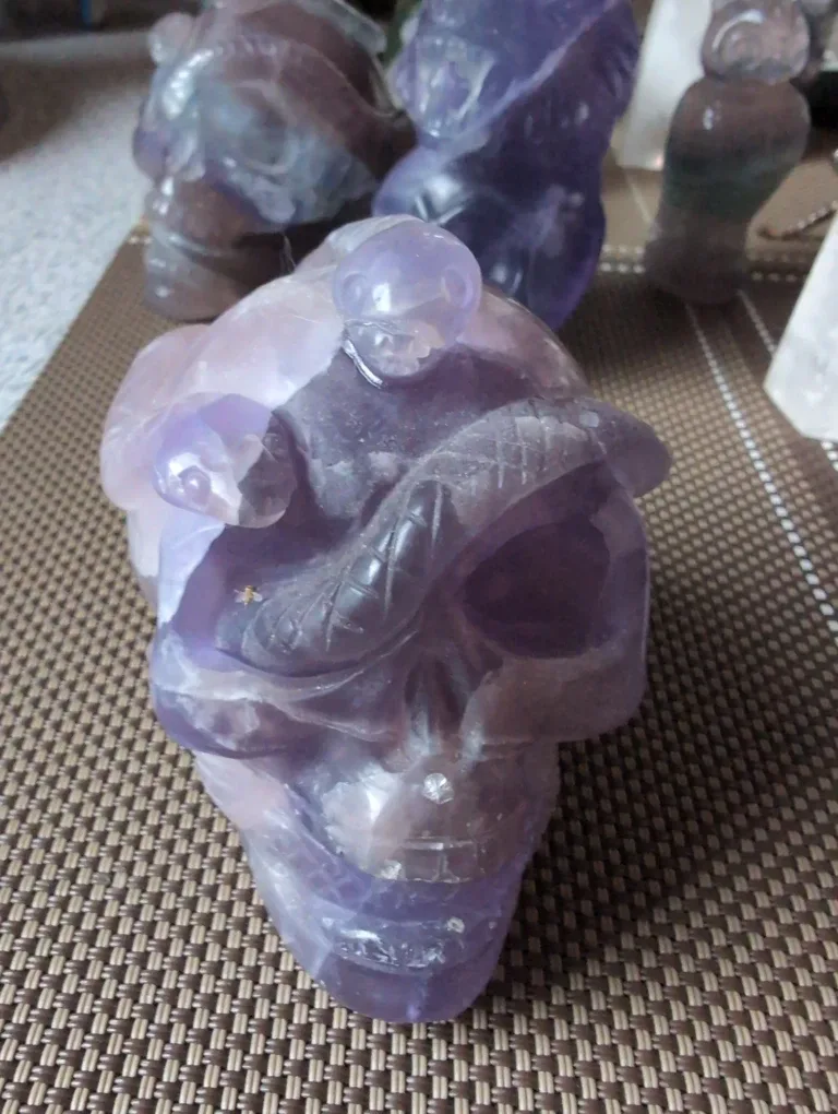 Amethyst Skull with Snakes Carving image indicator(6)